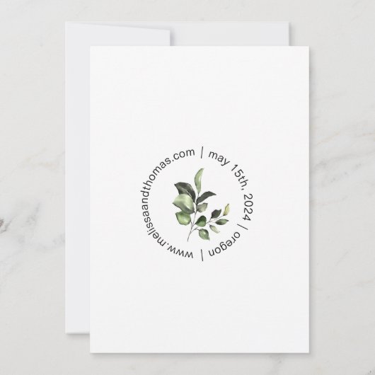 Botanische Vegetation Save the Date Einladung (Rückseite)