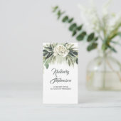 Botanische Vegetation und Garten mit weißem Peony Visitenkarte (Stehend Vorderseite)