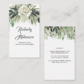 Botanische Vegetation und Garten mit weißem Peony Visitenkarte (Vorne/Hinten)