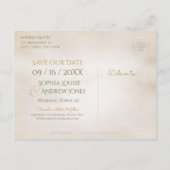 Botanische Vegetation Vintag rustikal Save the Dat Ankündigungspostkarte (Rückseite)