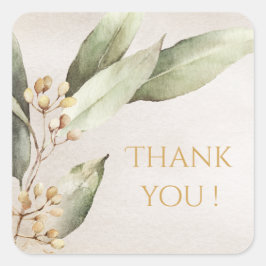 Botanische Vegetation Vintage rustikale Gastgesche Quadratischer Aufkleber