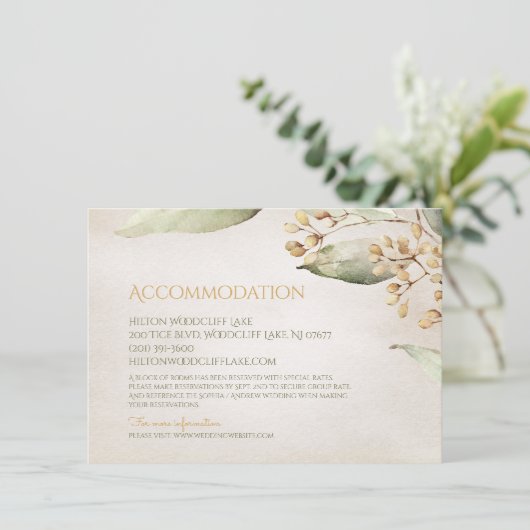 Botanische Vegetation Vintage rustikale Unterkunft Begleitkarte (Stehend Vorderseite)