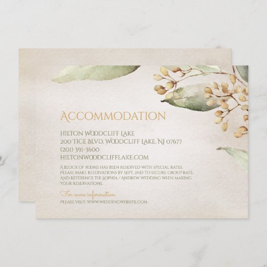 Botanische Vegetation Vintage rustikale Unterkunft Begleitkarte (Vorne/Hinten)