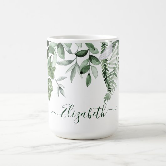 Botanische Vegetation Wasserfarbe Grosse Kaffeetasse (Mittel)