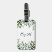 Botanische Vegetation Wasserfarben Ivy Sage Gepäckanhänger (Vorderseite vertikal)