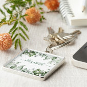 Botanische Vegetation Wasserfarben Ivy Sage Schlüsselanhänger (Seite)