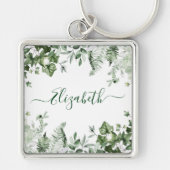 Botanische Vegetation Wasserfarben Ivy Sage Schlüsselanhänger (Vorne)