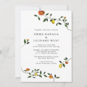 Botanische Vegetation, Zitronen und Marigolds lade Einladung (Vorderseite)