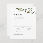 Botanische Vegetation, Zitronen und Marigolds RSVP Karte (Vorne/Hinten)