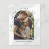 Botanische Verlobung des modernen Fotos Ankündigungspostkarte (Vorderseite)