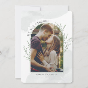 Botanische Verlobung des modernen Fotos Save The Date