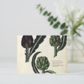 Botanische Vintage Artichoke Postkarte (Stehend Vorderseite)