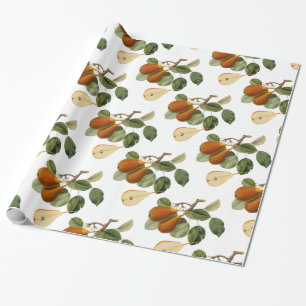 Botanische Vintage Birnenzelle Geschenkpapier