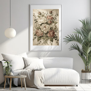 Botanische Vintage-Blumen Poster