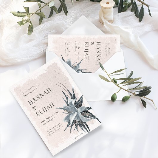 Botanische Vintage Blütenblauer Rose Einladung