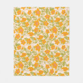 Botanische Vintage Buttercup-Blume Fleecedecke (Vorderseite)