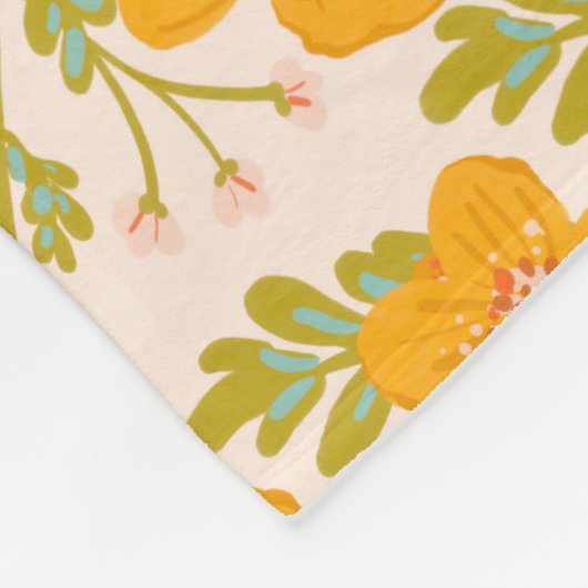 Botanische Vintage Buttercup-Blume Fleecedecke (Ecke)