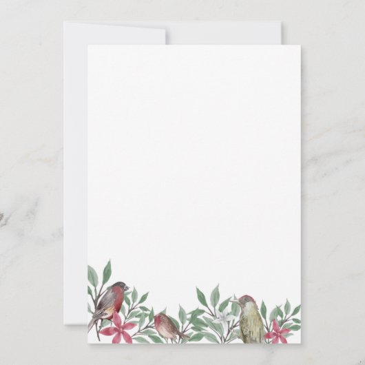 Botanische Vintage Einladung für Rustiker (Rückseite)