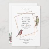 Botanische Vintage Einladung für Rustiker (Vorne/Hinten)