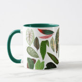 Botanische Vintage Grünflächen-Blätter Tasse (Links)
