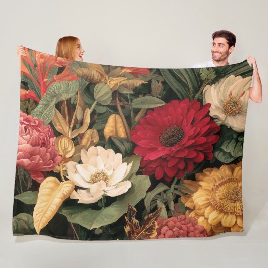 Botanische Vintage-Illustration Fleecedecke (Beispiel)