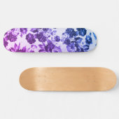 Botanische Vintage lila Gradienten Rose Skateboard (Horizontal)