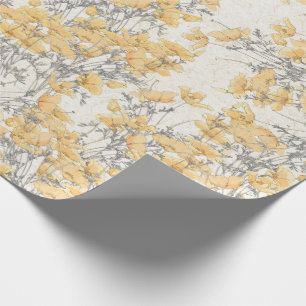 Botanische Vintage-Mohnblumen-Wrap-Papier Geschenkpapier