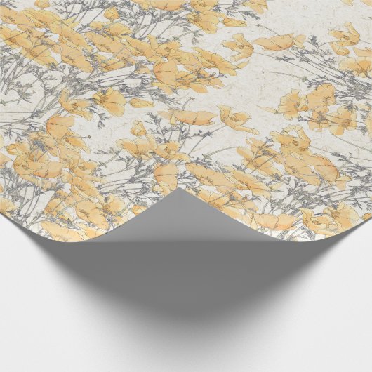 Botanische Vintage-Mohnblumen-Wrap-Papier Geschenkpapier (Ecke)