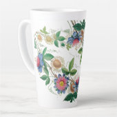 Botanische Vintage Passion Blume Latte Tasse (Linke Ecke)