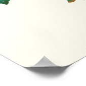 Botanische Vintage Rosa Rose Poster (Ecke)