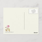 Botanische Vintage Rosa Rose Postkarte (Rückseite)