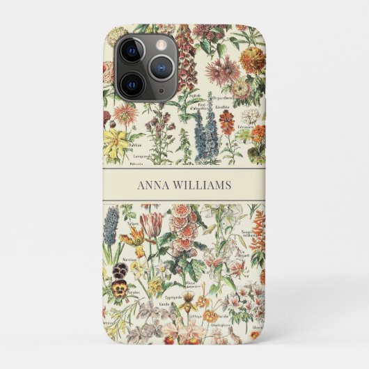 Botanische Vintage Wildblume Personalisiert Case-Mate iPhone Hülle (Rückseite)