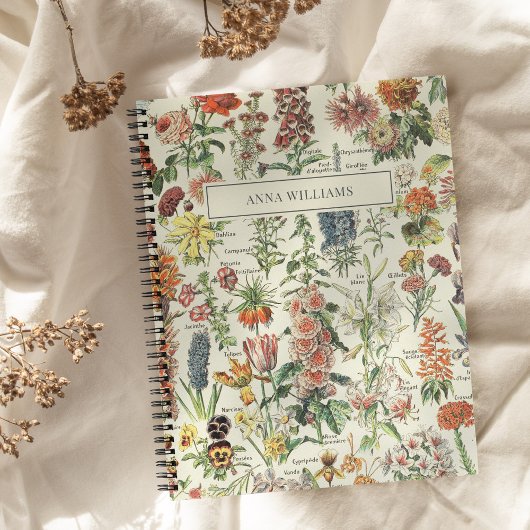 Botanische Vintage Wildblume Personalisiert Notizblock
