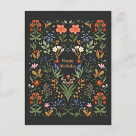 Botanische Vintage Wildblumen Gartenkarte Postkarte