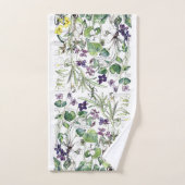 Botanische violette Blumen-Bad-Tücher Badhandtuch Set (Handtuch)