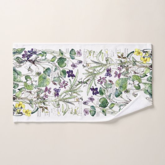 Botanische violette Blumen-Bad-Tücher Badhandtuch Set (Handtuch)