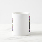 Botanische violette Blüten Letter B Monogramm Kaffeetasse (Mittel)