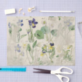 Botanische Violetten Pressierte Blume Vintag Geweb Seidenpapier (Handwerk)