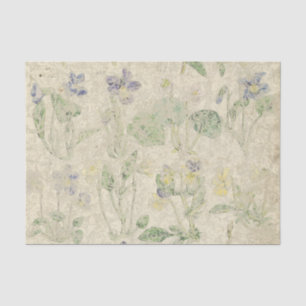 Botanische Violetten Pressierte Blume Vintag Seidenpapier