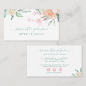 Botanische Visitenkarte für pastellfarbene Flora (Vorne/Hinten)