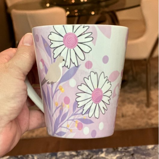 Botanische Vogel Blumen Natur Milchtasse
