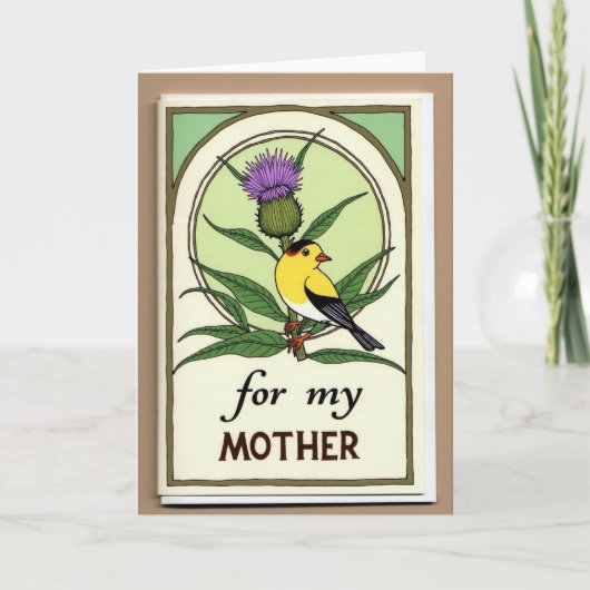 Botanische Vogel-Mutter-Karte Karte (Vorderseite)