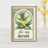 Botanische Vogel-Mutter-Karte Karte (Gelbe Blume)