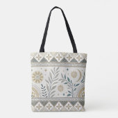 Botanische Volkskunst - nahtloses Muster Tasche (Rückseite)