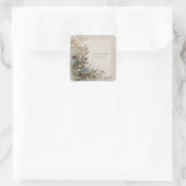 Botanische Volkskunst Quadratischer Aufkleber (Tasche)