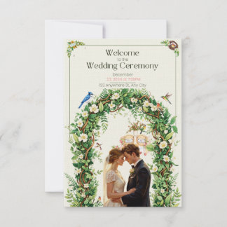 Botanische Wald-Bogen-Hochzeitseinladung  Einladung
