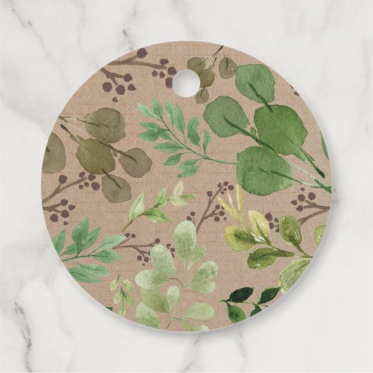 Botanische Waldtiere Geburtstagsdusche Geschenkanhänger (Rückseite)