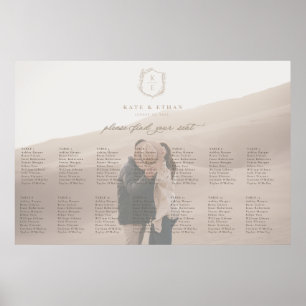 Botanische Wappen-Foto-Hochzeits-Sitzplan Poster