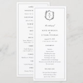Botanische Wappen-Monogramm-Hochzeit Programm (Vorne/Hinten)