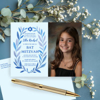 Botanische Wasserfarbe CUSTOM FOTO Bat Bar Mitzvah